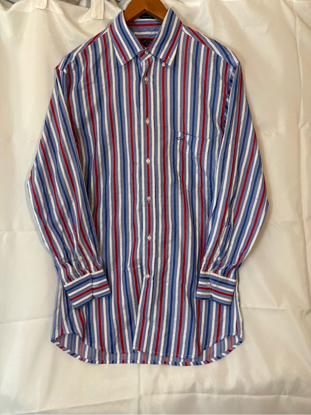Paul & Shark Yachting Shirt Men 40 Multicolor Stripes Red Blue Preppy Nautical